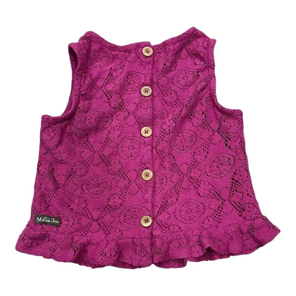 Matilda Jane Purple Enchanted Garden Surf’s Up Crochet Top 12 - Picture 3 of 3